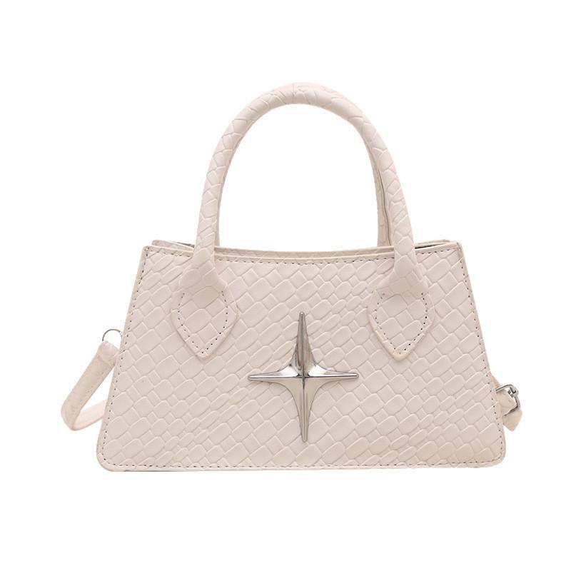 Crossbody Shoulder Retro Bag With Star Decoration And Woven Pattern For Daily