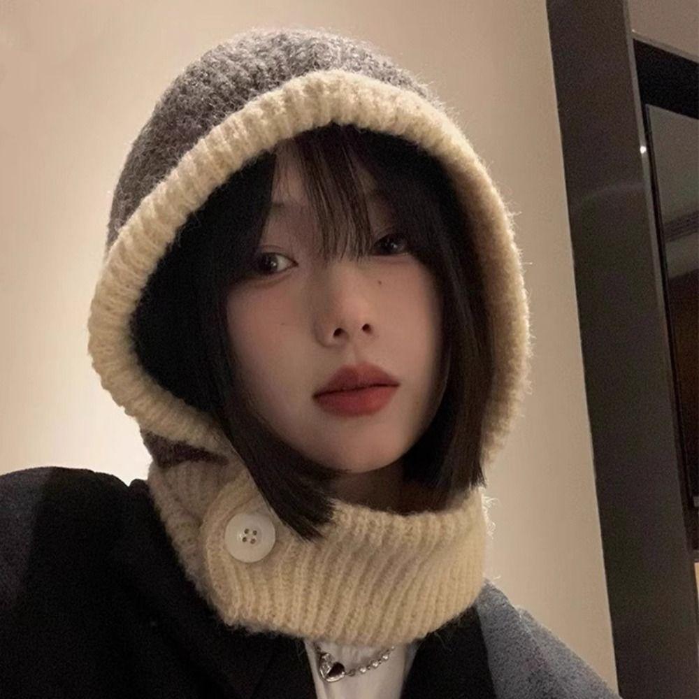 Beanie Ear Protection Hat Simple Knitted Hat Creative Balaclava Hat Warm