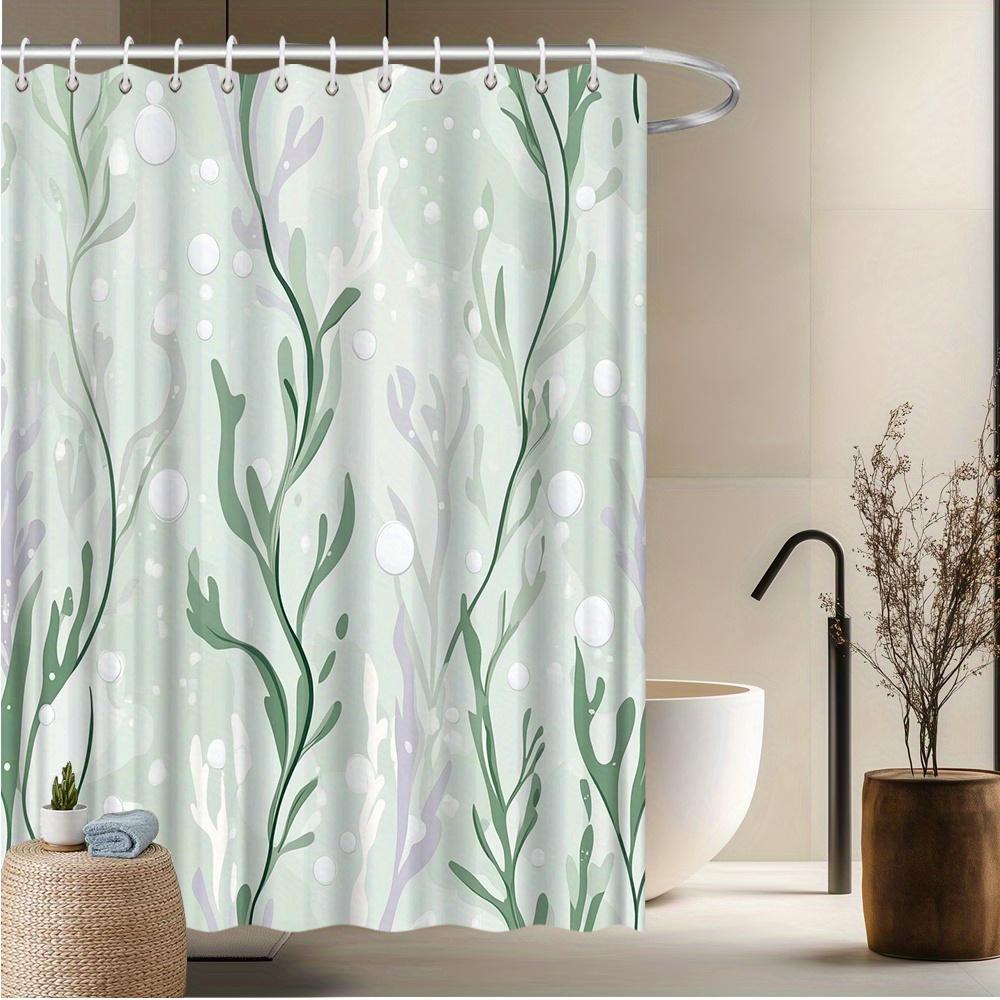 Ocean-Inspired Seaweed Shower Curtain - Vibrant Underwater Design, Fade-Resistant Polyester, Machine Washable Bath Decor W90xH180cm