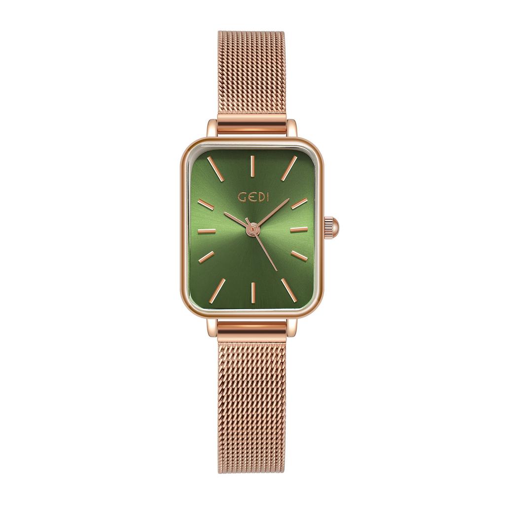 Small Square Plate Simple Temperament Ultra-Thin Quartz Stainless Steel Waterproof Mesh Belt Women'S Student Watch