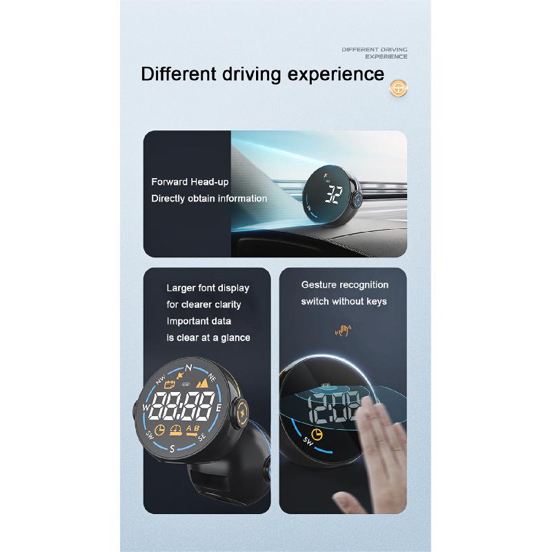 Universal Car Gps Hud Speedometer Display Usb Speed Alarm Mph Kmh Compass Clock