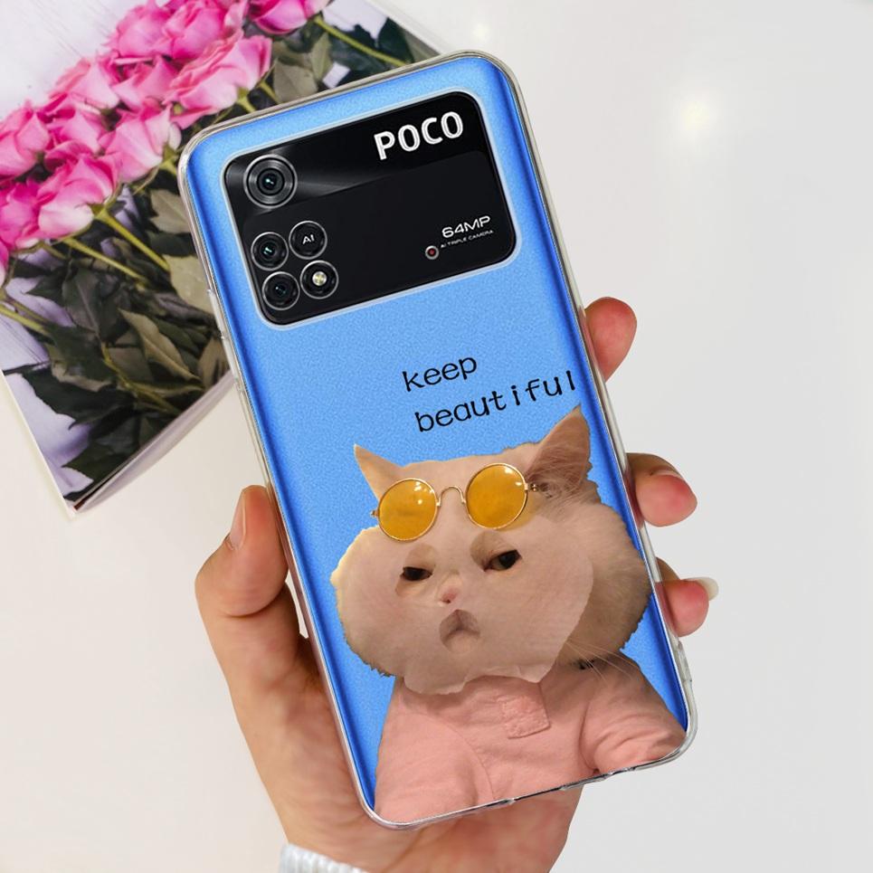 Soft Silicone Back Cover For Xiaomi Poco M4 Pro 4G 5G Case Transparent Cool Style Dragon Cartoon Pattern Poco X4 GT X4 Pro 5G