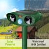 Solar Ultrasonic Animal Repeller with Infrared, Strobe Light & Waterproof Design for Rodents, Cats, and Dogs