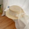 Sun Hat Breathable Large Brim Design Sun Protection Hat Lace Bow Decoration French Style Straw Hat Headwear