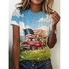 Summer Fashionable Retro Colorful Cartoon 3D Pattern T-shirt Comfortable Oversized Breathable Leisure Versatile Women's T-shirt