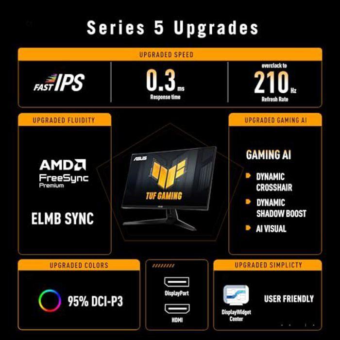 Moniteur Gaming - ASUS - TUF Gaming VG27AQ5A - 27 pouces QHD - 210 Hz - 0,3 ms (GTG)