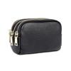 Women's Genuine Leather Three-Zipper Coin and Key Clutch