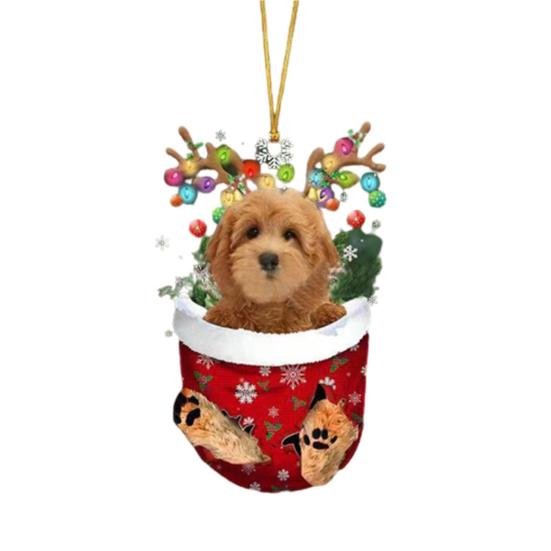 Vánoční stromeček závěsný oboustranný neblednoucí přívěsek Vtipné punčochy Design Tiskové kouzlo Ornamenty