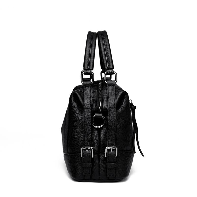 High Quality Genuine Leather Large Capacity Shoulder Crossbody Bag for Women 2026 Luxury Solid Color Cow Leather Female Handbags