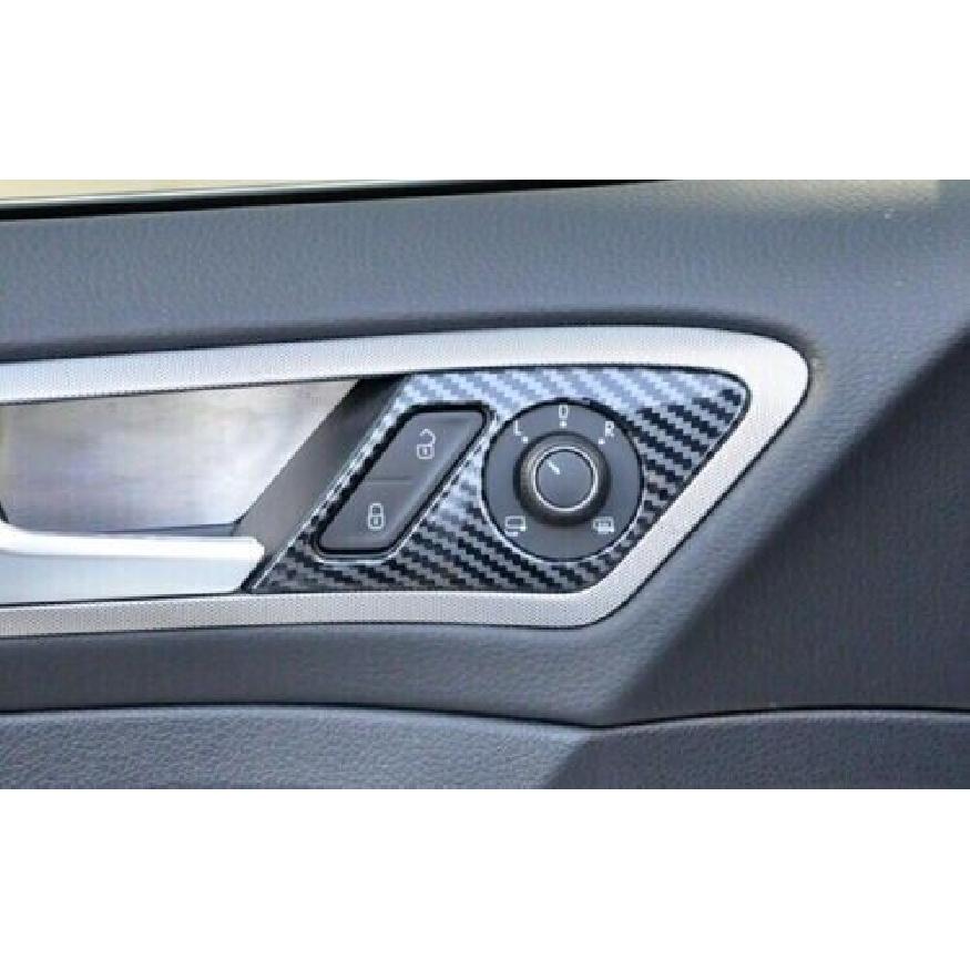 Door Handle Panel Frame Trim Inner Carbon Fiber For VW Golf MK7 MK7.5 14~19 4PCS