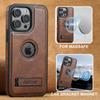 SUTENI G2 For iPhone 15 Pro Magnetic Case Litchi Texture Leather+TPU Cover with Kickstand