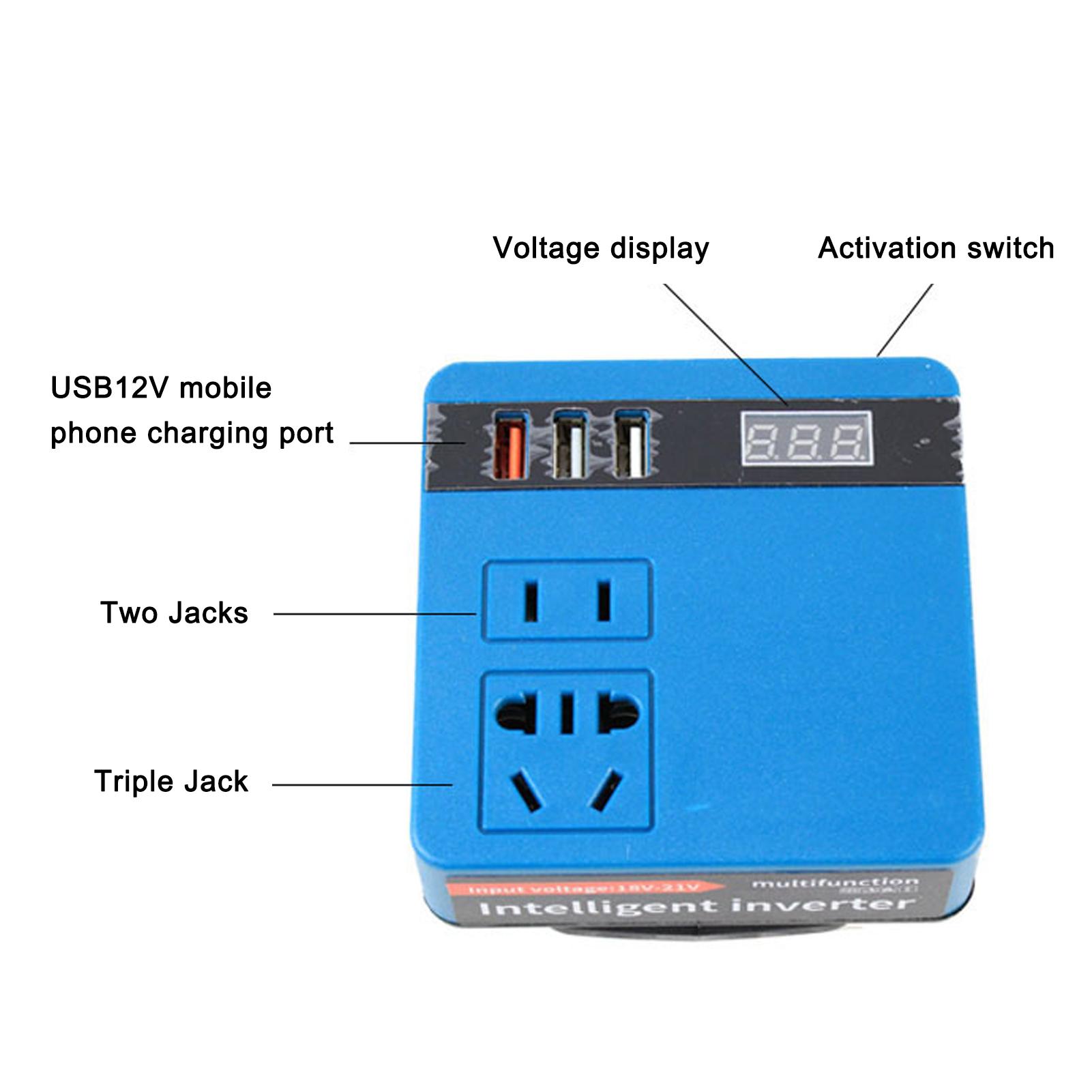 Lithium Battery Inverter Multi Functional Intelligent Fast Charging Guard 21VDC to 220VAC Battery Inverter