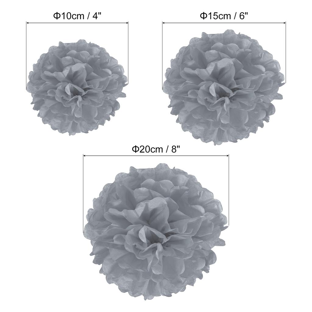 4"/6"/8" Tissue Pom Poms Flowers, 12 Pack Paper Flower Ball for Wedding Bridal Shower Birthday Bachelorette Party