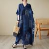 Manga curta plus size algodão vintage floral novo em vestidos para mulheres casual solto maxi longo vestido de verão