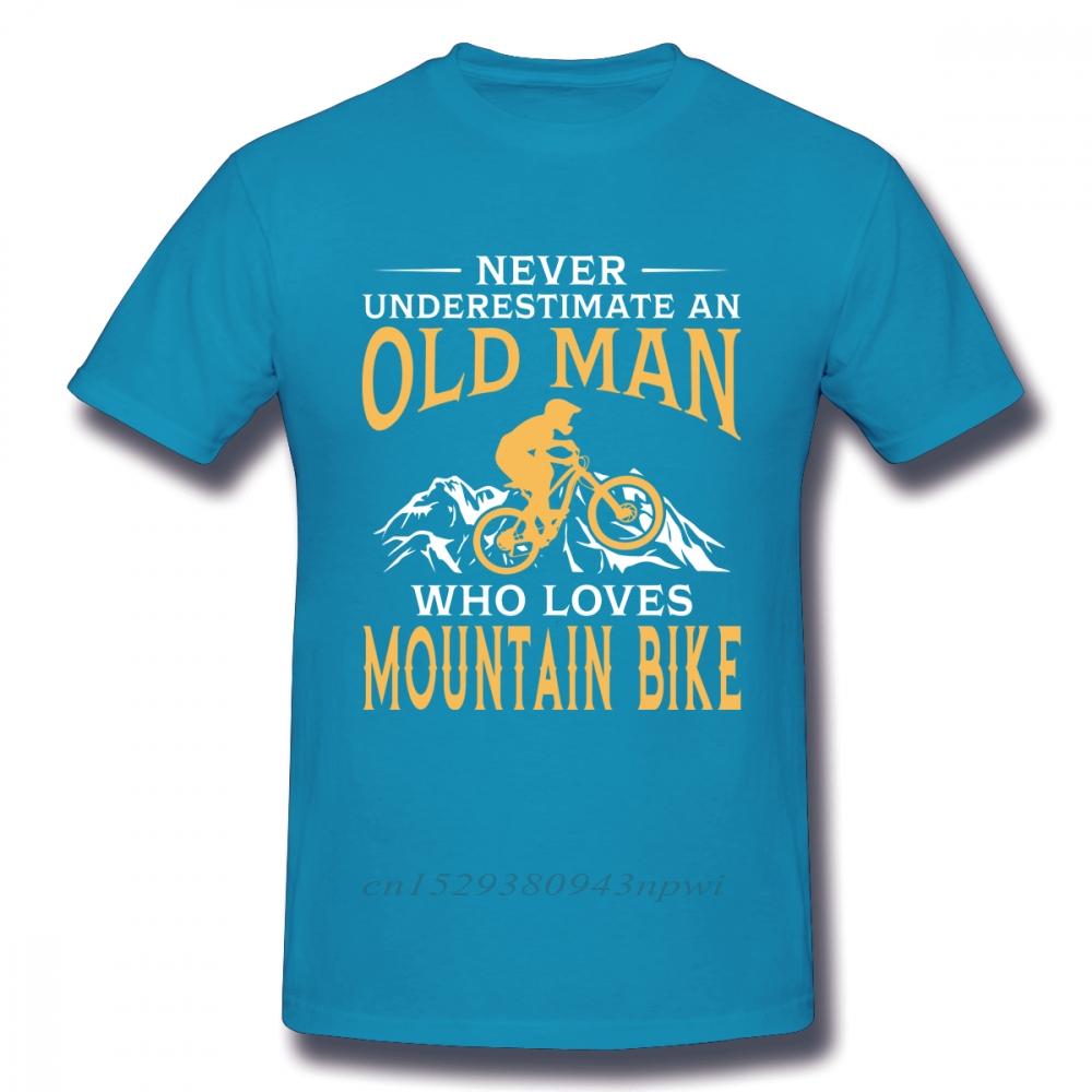 Never Underestimate An Old Man With A Mountain Bike T Shirt Boy Pure Cotton Short Sleeve MTB Tees Guys Punk Designer Streetwear