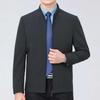 Casual Jacket for Middle-aged Men with Lapels, Spring and Autumn Mulberry Silk Thin Section, Middle-aged and Elderly Dad Wear Leadership Jackets