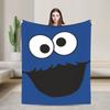 Cookie Monster Sesamets Knitted Blanket   Flannel Throw Blanket Bedroom Sofa Printed Ultra-Soft Warm Bedspreads