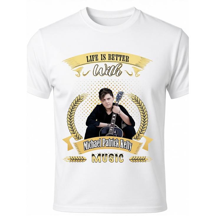 T-Shirt Musicale Michael Patrick Kelly - Maglietta a Maniche Corte con Stampa Iconica della Firma, Camicia Casual Girocollo 220g Adatta per - Indossare & Musica