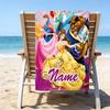 1pc Princess2 Beach Towel with Custom Name, Beach/Swimming/Bath/Picnic/Camping Towel, Suitable for Seaside Beaches
