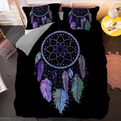Dreamcatcher Duvet Cover Set Psychedelic Bohemian 3D Print King Queen Polyester Comforter Cover for Kids Boys Girls Bedding Set