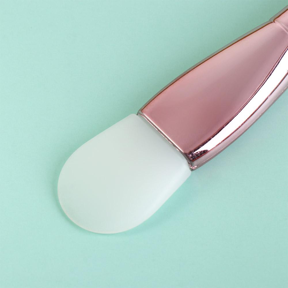Soft Mask Brush Double Head Silicone Soft Bristle Brush Dual-use Electroplate Facial Mask Cleaning Brush Facial Beauty Tool