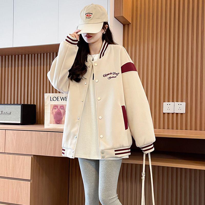 2025 New Arrival Women's Fleece Baseball Hoodie for Junior & Senior High School - Early Autumn/Spring