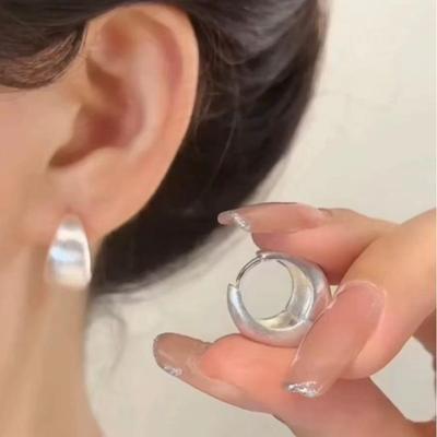 Korean Style Frosted Brushed Hoop Earrings - Niche Design for Women