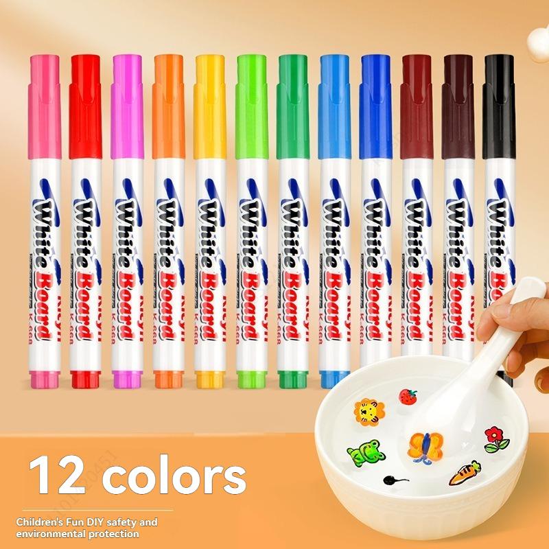 Water Floating Pen Magical Ink Pens With Spoon Floating Color Water Painting Floating Chalk Art Graffiti Drawing Set For Kids