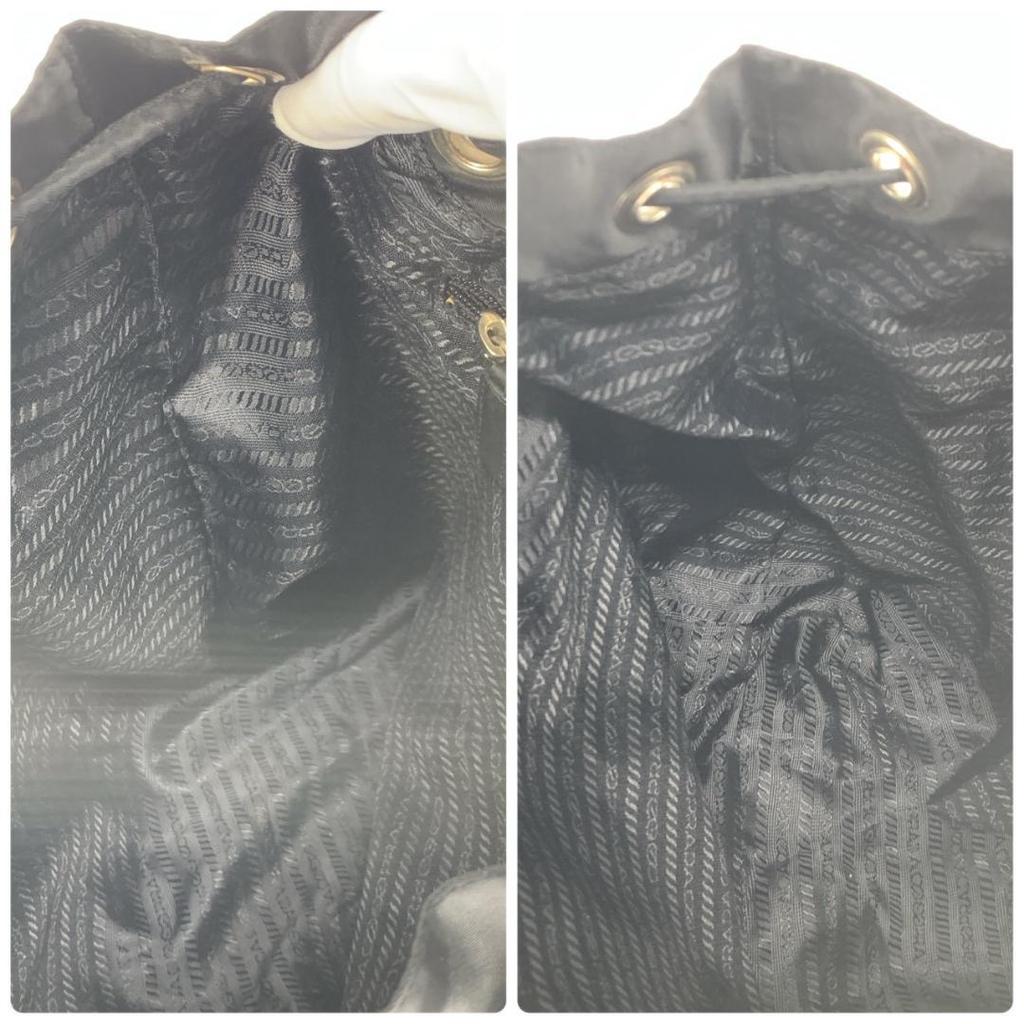 PRADA Rucksuck Backpack Daypack Tessuto Nylon Leather Silver Hardware Black Women's Triangle Logo Plate
