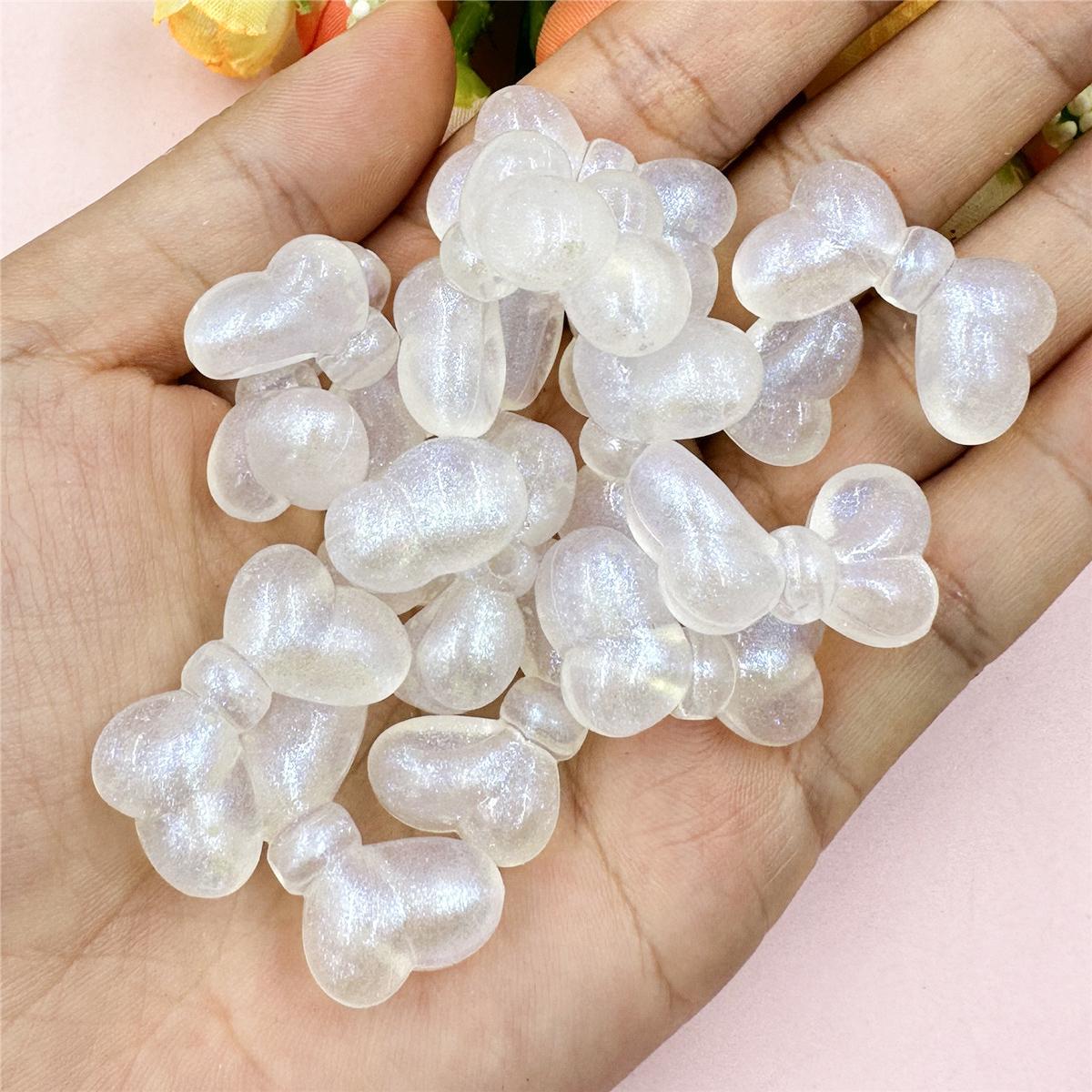 

Аксессуары для бисероплетения своими руками около 16 мм * 27 мм, блестящая пудра, модные 20 шт./компл., изготовление ювелирных изделий для волос, акрил для ожерелья, сережек, бусины-бабочки с отверстием прозрачный