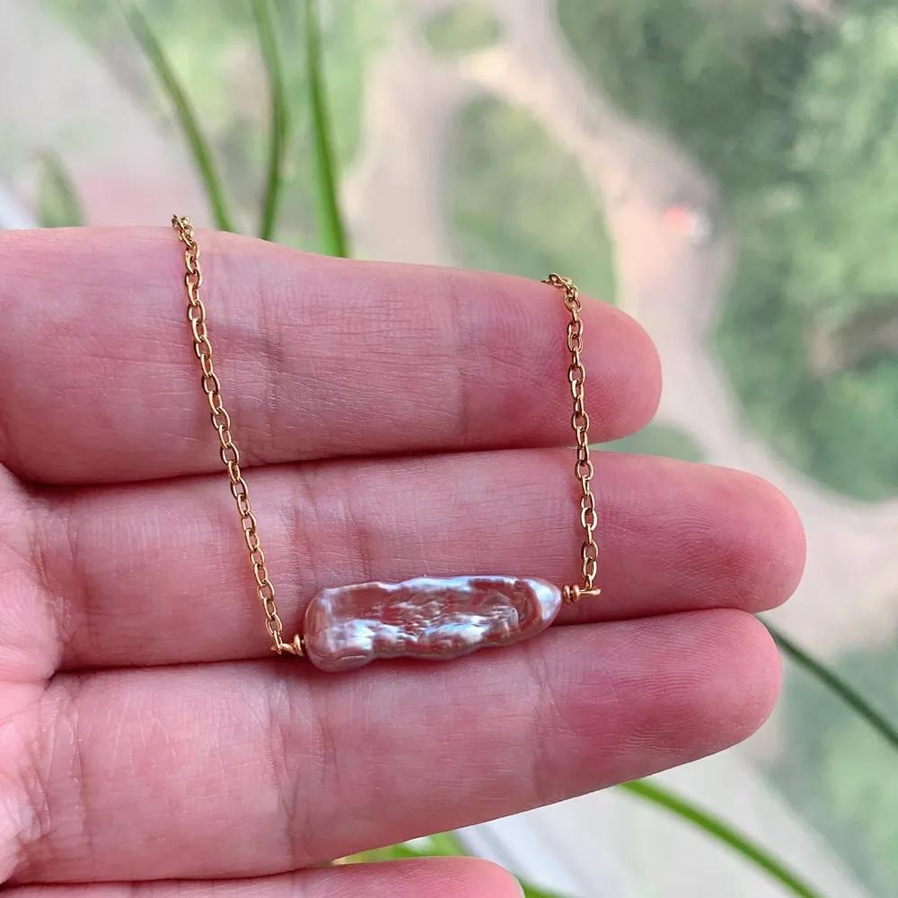 Real Natural Freshwater Pearl Necklace for Women Irregular Round Square Coin Stick Drop Baroque Pearl Pendant Necklace Choker