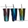 Gradient Double-Layer Insulated Straw Water Cup with Large Capacity