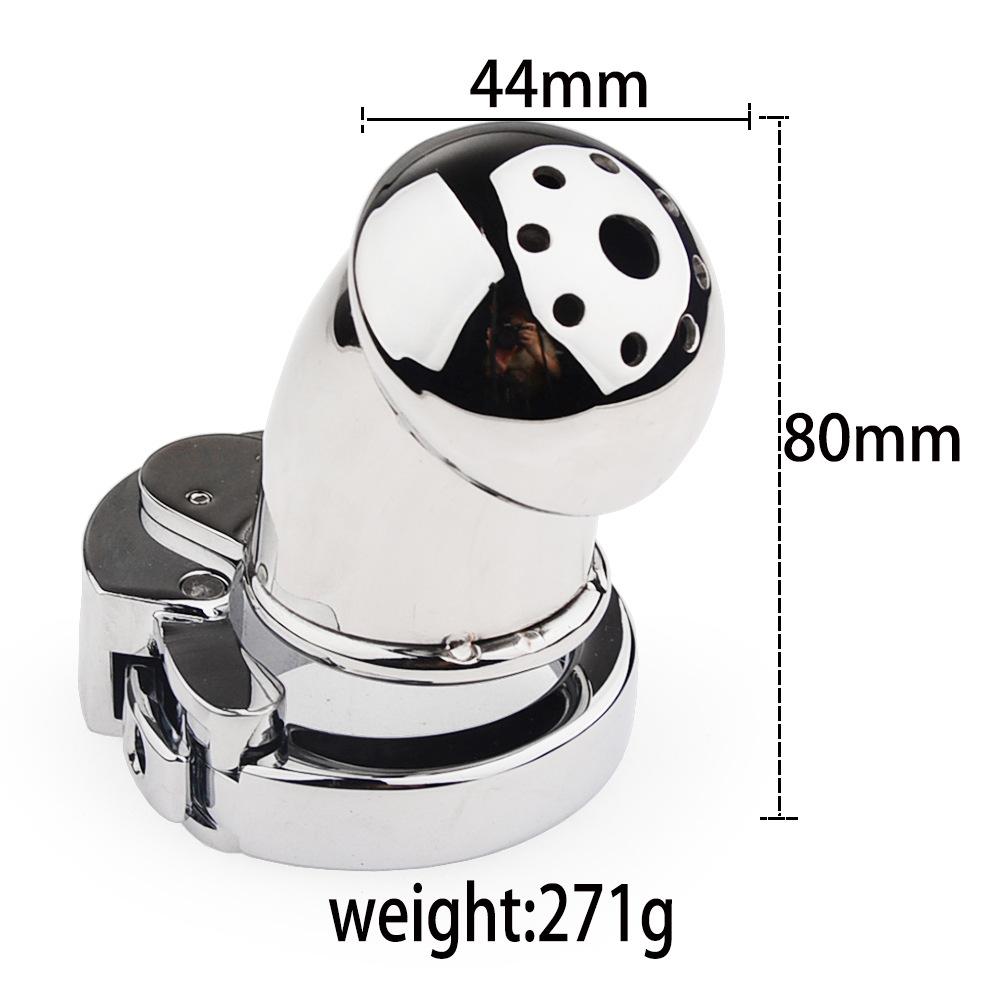 Male Metal Chastity Lock, Sissy Silver Chastity Cage, 6 Positions Adjustable Abstinence Chastity Device, Adult Erotic Products
