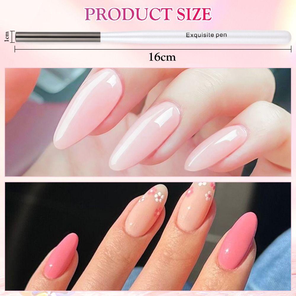 

3Pcs White Nail Art Brushes Set Home Use DIY Professional Salon Gifts