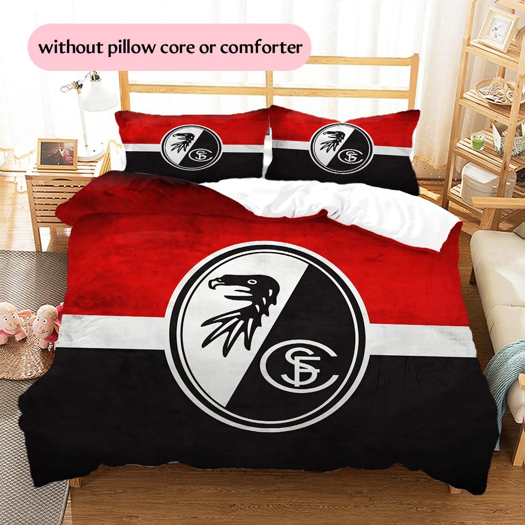 Set Copripiumino Trapuntato Modello SC Freiburg Decorazione per la Casa Regalo (1 * copripiumino + 2 * federe senza imbottitura)