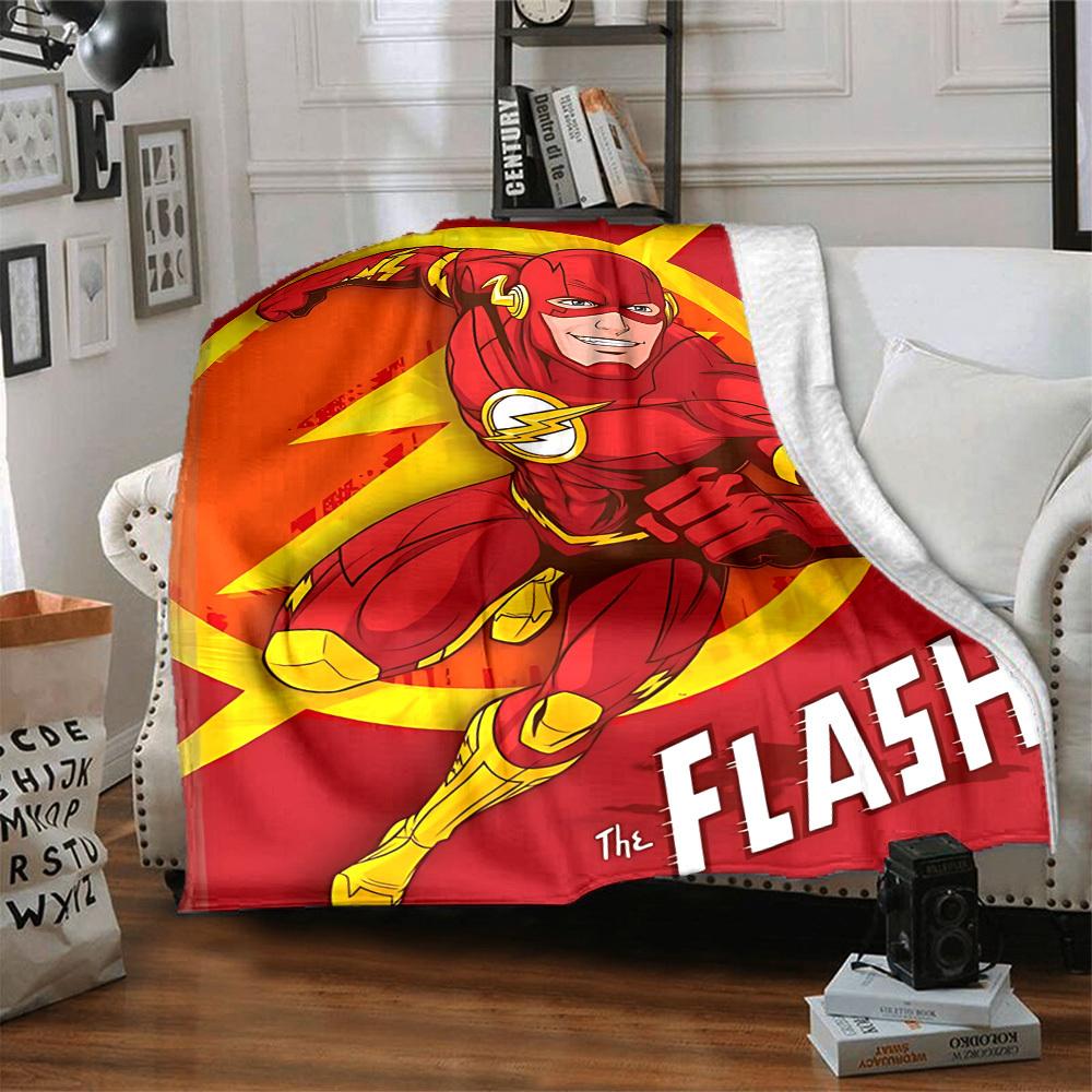 1 stuks Flash superheld Deken Polyester Vezel, Comfort voor Alle Seizoenen voor Bank, Bed, Kantoor, Auto, Kamperen Ideale Huisdecoratie & Cadeau, Kantoor Comfort