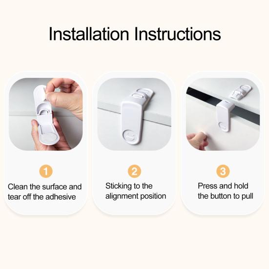 4Pcs Drawer Locks Universal Baby Protection Plastic Children Right Angle Safety Locks for Home