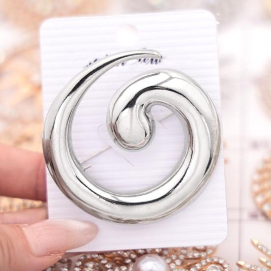 Durable Metal Brooch Minimalist Geometric Spiral Pin, Art Badge for Men Decorative Alloy Pin Women, Coats Suits Sweaters Scarves Clothing Decoration