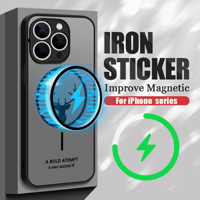 Für iPhone 16 15 Pro Max 14 13 12 11 Handyhülle Hirschdruck für Magsafe Matt Klar Weiche Kante Stoßfest Kabelloses Laden Magnetisch Hart PC Rückseite
