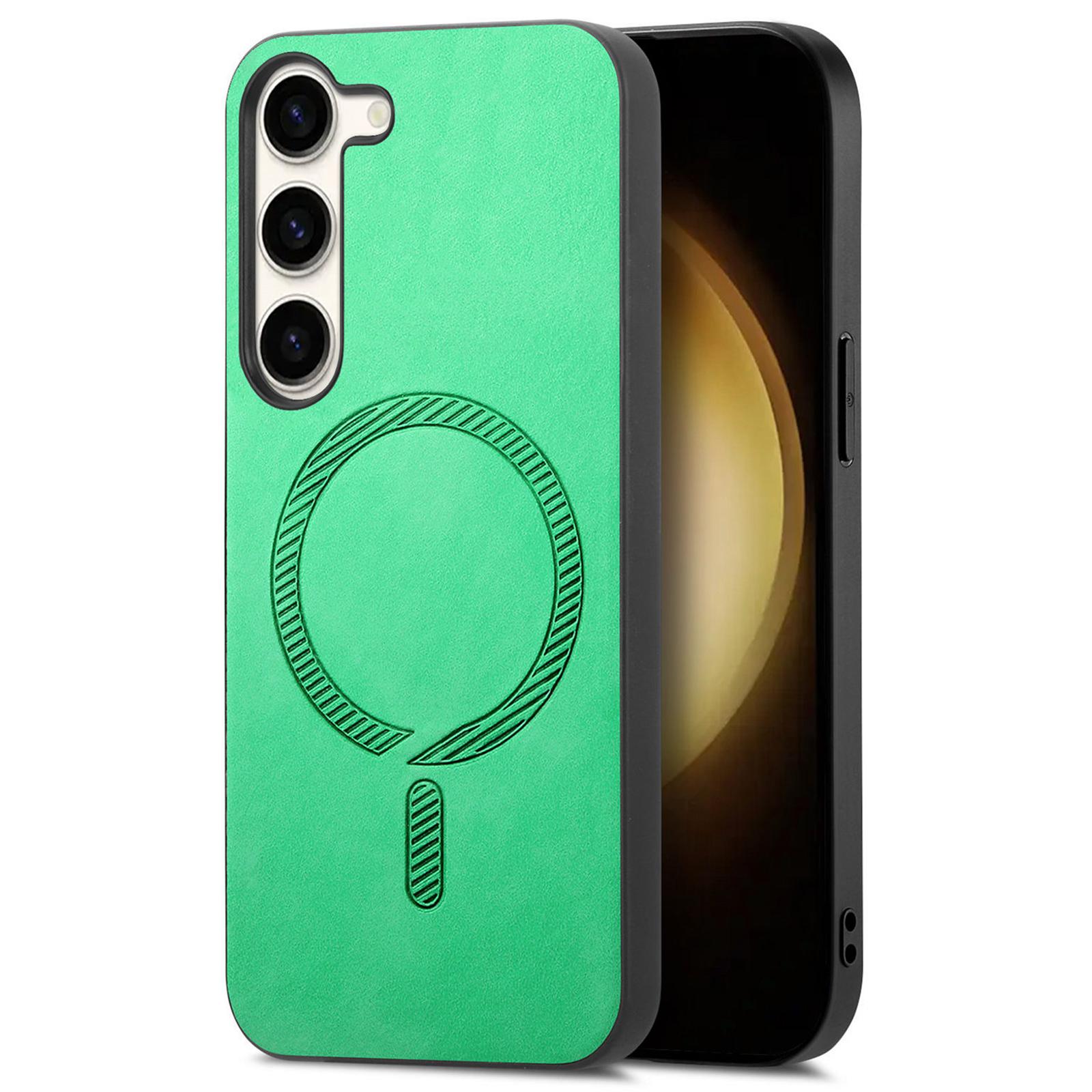 

For Samsung Galaxy S23+ Leather Back Magnetic Case Skin-Touch Phone Cover A