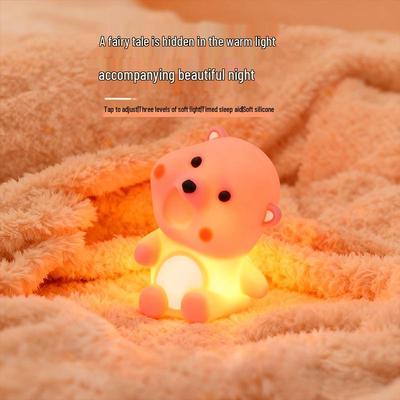 USB Rechargeable Silicone Night Light: Bedside Lamp & Sleep Aid for Babies