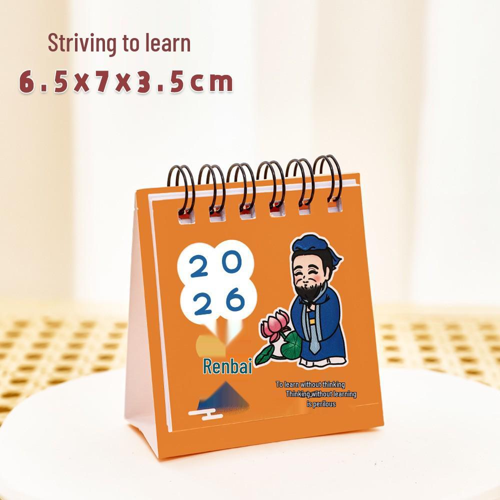2026 Inspirational Words Mini Desk Planner Calendar - Creative Portable Desktop Ornament