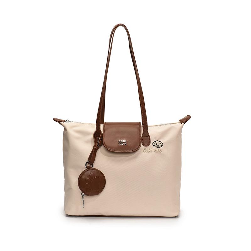 70th Anniversary Women's Large Capacity Nylon Tote Bag - Casual Dragon Design, Simple Shoulder Handbag