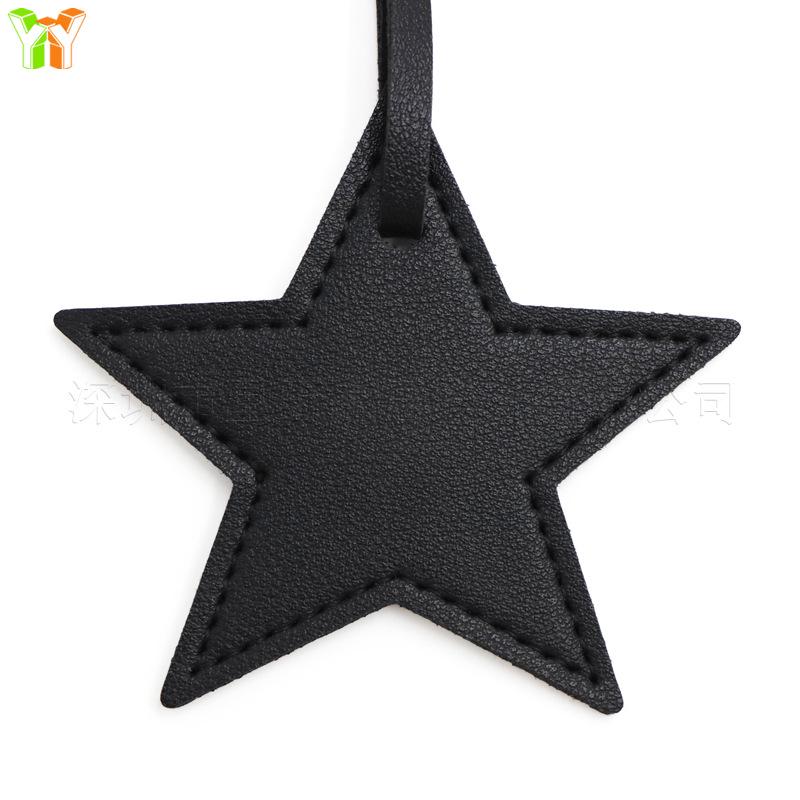 Japanese-Korean Simple Star Pendant Bag Ornament with Leather Lanyard