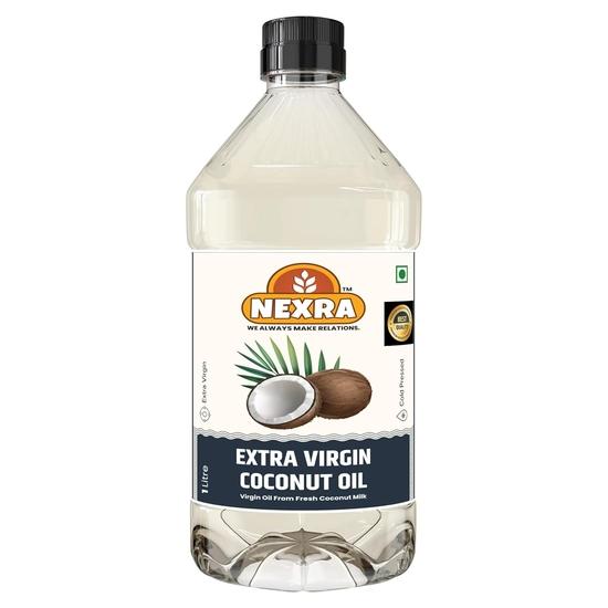

Nexra - Extra Virgin Coconut Oil 1L | Cold Pressed & Unrefined | Cooking, Hair & Skin Care | Rich in Antioxidants | 100% Pure & Natural 1L