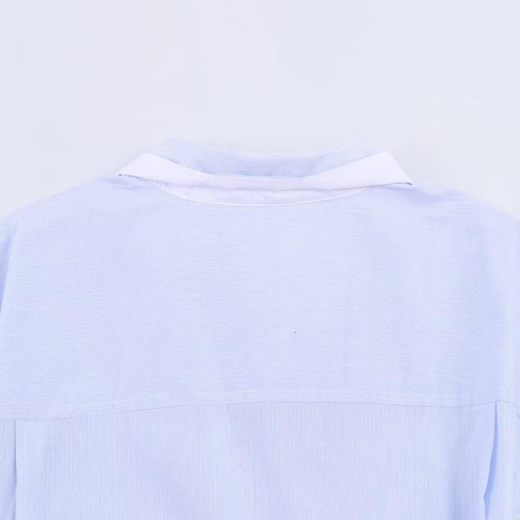 TAOP&ZA Women's 2026 Spring Striped Batwing Sleeve Loose Shirt