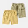 Pure Cotton Cargo Shorts, Summer Children's Clothing, Lightweight Mid-Length Pants for Boys, Baby Boys' Casual Five-Point Pants with Large Pockets
