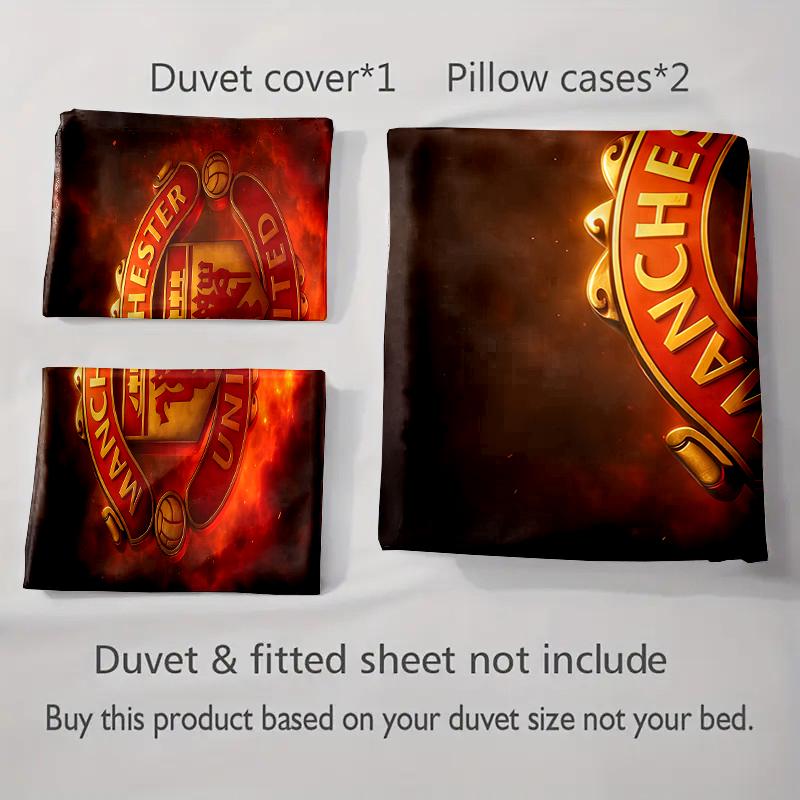 Manchester United logo. Bedding sets Duvet cover sets Duvet covers Pillowcases(1 * Duvet Cover 2 * Pillowcases, without duvet insert)