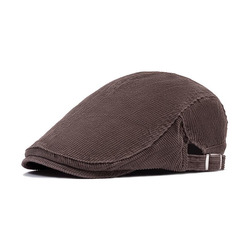 Men's Corduroy Cotton Newsboy Cap - Soft Brim Autumn Beret, Large Size, British Style Pageboy Hat