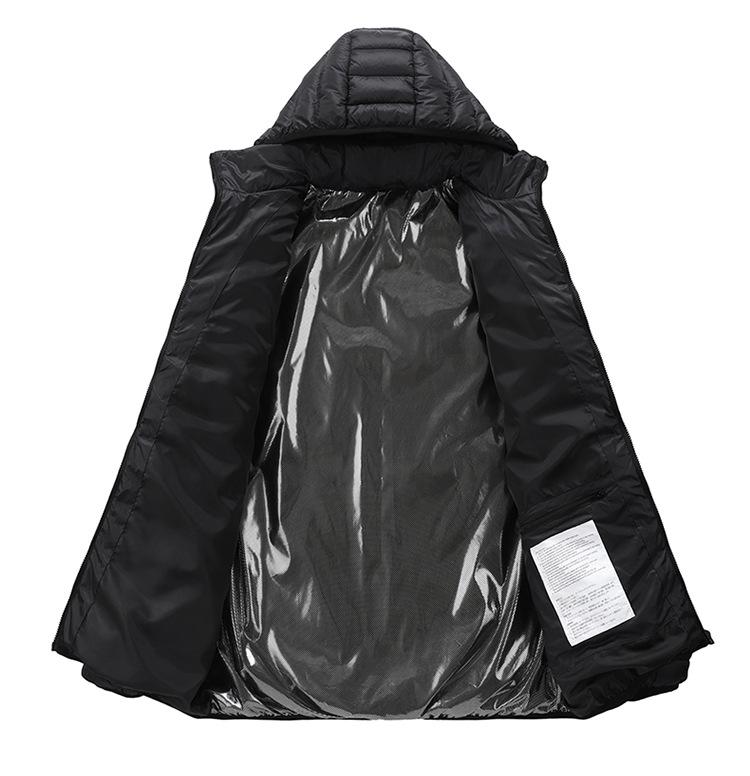 7.4V Heated Hooded Cotton Jacket with Four Controls and 25 Heating Zones for Outdoor Warmth